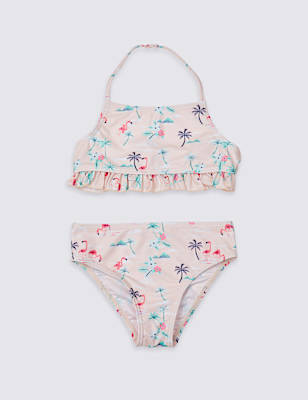 Sustainable Flamingo Print Bikini Set (3-16 Years)