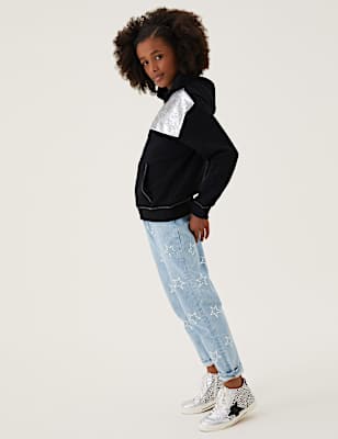 Mom Denim Sequin Star Jeans (6-16 Yrs)