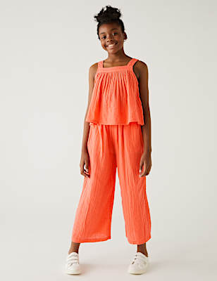 Pure Cotton Wide Leg Trousers