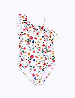 Floral One Shoulder Swimsuit (6-16 Yrs)