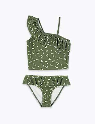 Floral One Shoulder Tankini (6-16 Yrs)