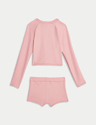 2pc Long Sleeve Rash Vest Set (6-16 Yrs)