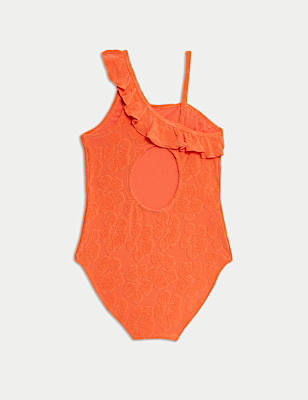 Frill Floral Textured Swimsuit (6-16 Yrs)
