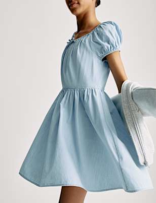 Pure Cotton Milkmaid Dress (6-16 Yrs)