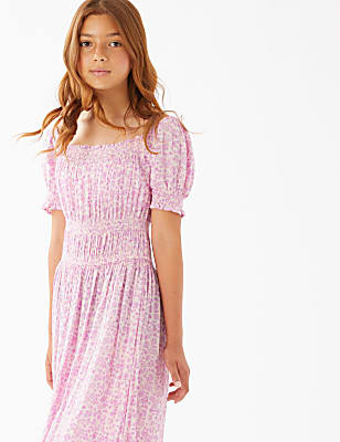 Floral Shirred Dress (6-16 Yrs)