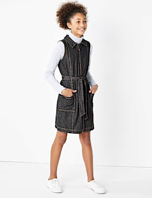 Denim Zip Through Dress (6-16 Yrs)