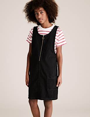 2 Piece Denim Pinafore Outfit (6-16 Yrs)