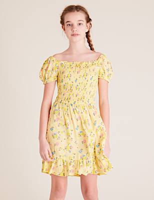Floral Shirred Dress (6-16 Yrs)