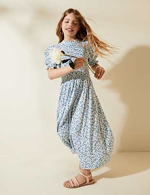 Ditsy Floral Shirred Midi Dress (2-16 Years)