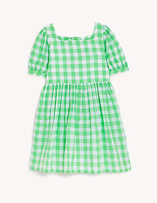 Pure Cotton Checked Dress