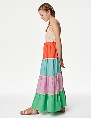 Pure Cotton Tiered Dress (6-16 Yrs)