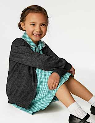 2pk Girls' Pure Cotton School Cardigan (3-18 Yrs)