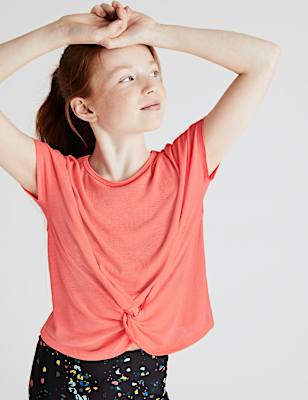 Knot Front Burnout Sports T-Shirt