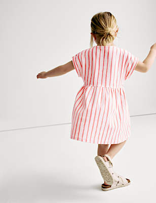 Cotton Rich Jersey Striped Dress (2-8 Yrs)