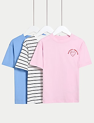 3pk Cotton-Rich Print T-Shirts (2-8Yrs)