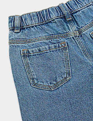 Pure Cotton Denim Turn Up Jeans (2-10 Yrs)