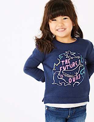 Cotton Slogan Sweatshirt (2-7 Yrs)