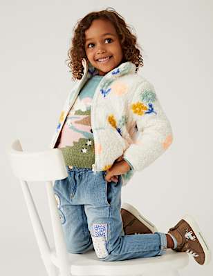 Borg Fleece Floral Jacket