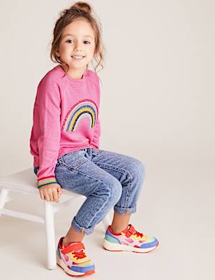 Pure Cotton Sequin Rainbow Jumper (2-7 Yrs)