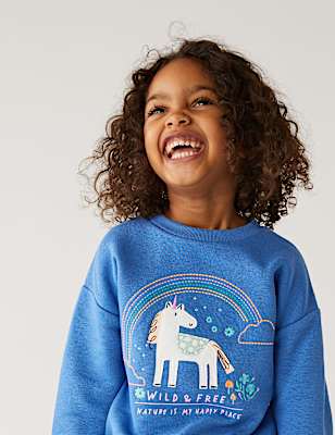 Cotton Rich Unicorn Sweatshirt