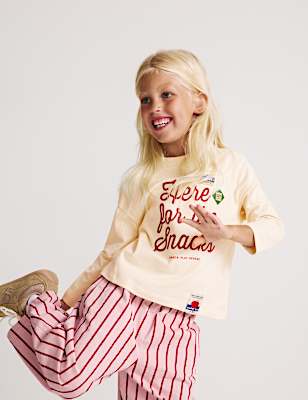 Pure Cotton Here For The Snacks Top (2-8 Yrs)