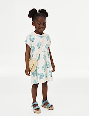Cotton Rich Printed T-Shirt Dress (2-8 Yrs)