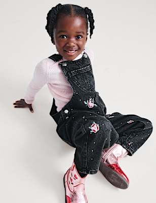 Denim Sequin Dungarees