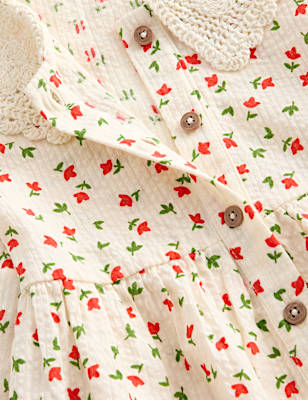 Pure Cotton Floral Embroidered Blouse (2-8 Yrs)