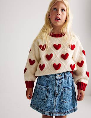 3D Heart Knit Jumper (2-8 Yrs)