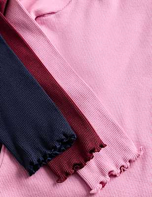 3pk Cotton Rich Ribbed Tops