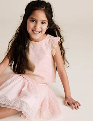 Pure Cotton Flower Top (2-7 Yrs)