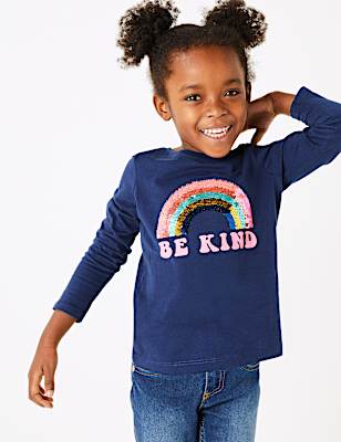 Cotton Reversible Sequin Rainbow Top (2-7 Years)