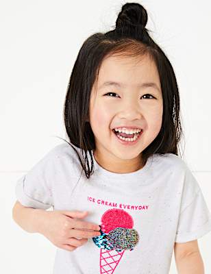 Reversible Sequin Ice Cream T-shirt (2-7 Yrs)