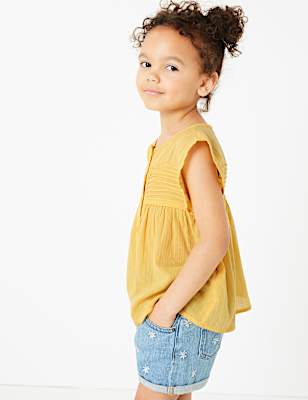 Cotton Button Through Blouse (2-7 Yrs)