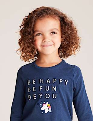 3pk Pure Cotton Printed Tops (2-7 Yrs)