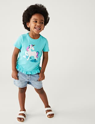 Cotton Rich Reversible Sequin Unicorn T-Shirt