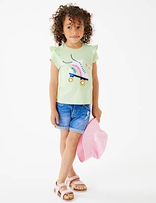 Pure Cotton Rollerskate Sequin T-Shirt