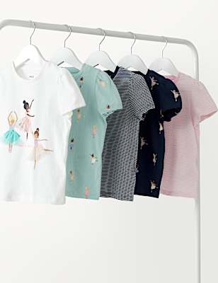 5pk Pure Cotton Printed Tops
