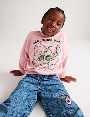 Cotton Rich Cafe Friends Sweatshirt (2-8 Yrs)