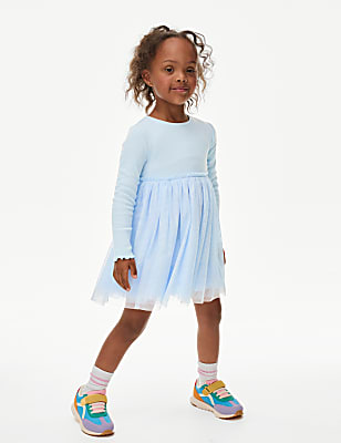 Cotton Rich Tulle Glitter Dress (1-8 Yrs)