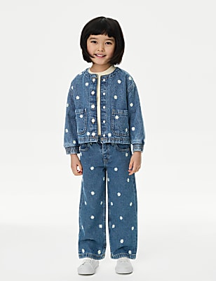 Daisy Embroidery Denim Jeans (2-8 Yrs)