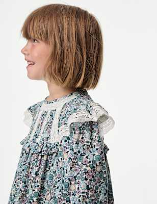 2pc Cotton Rich Floral Dress Outfit (2-8 Yrs)