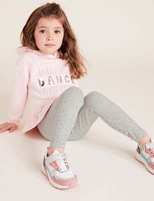 Cotton Glitter Star Print Leggings (2-7 Yrs)