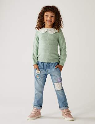 Regular Denim Embroidered Jeans