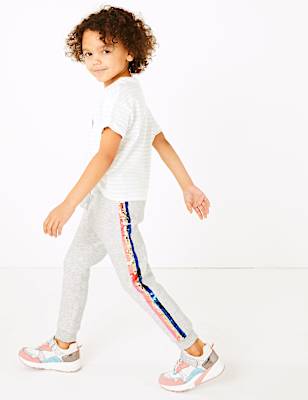Reversible Sequin Side Stripe Joggers (2-7 Yrs)