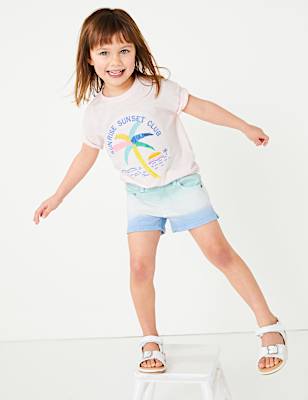 Denim Blue Ombre Shorts (2-7 Yrs)