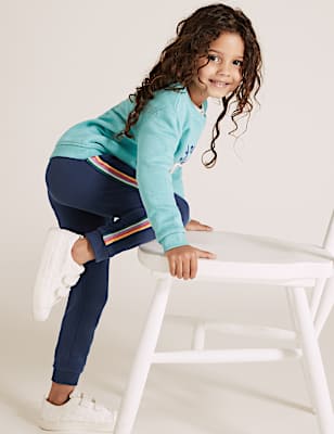 Rainbow Sparkle Side Stripe Joggers (2-7 Yrs)
