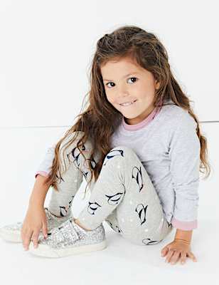 Cotton Penguin Print Leggings (3 Mths - 7 Yrs)