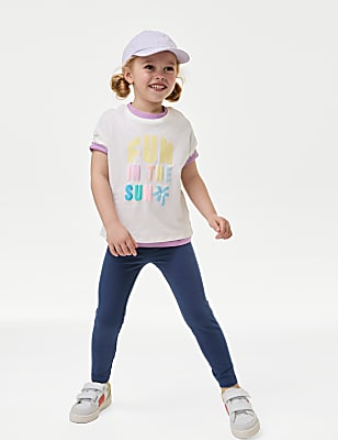 Cotton Rich Plain Leggings (2-7 Yrs)