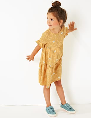 Bird Print Dress (3 Months - 7 Years)